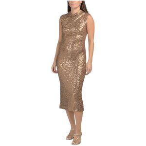 ANNE KLEIN Sleeveless Drape Neck Midi Dress